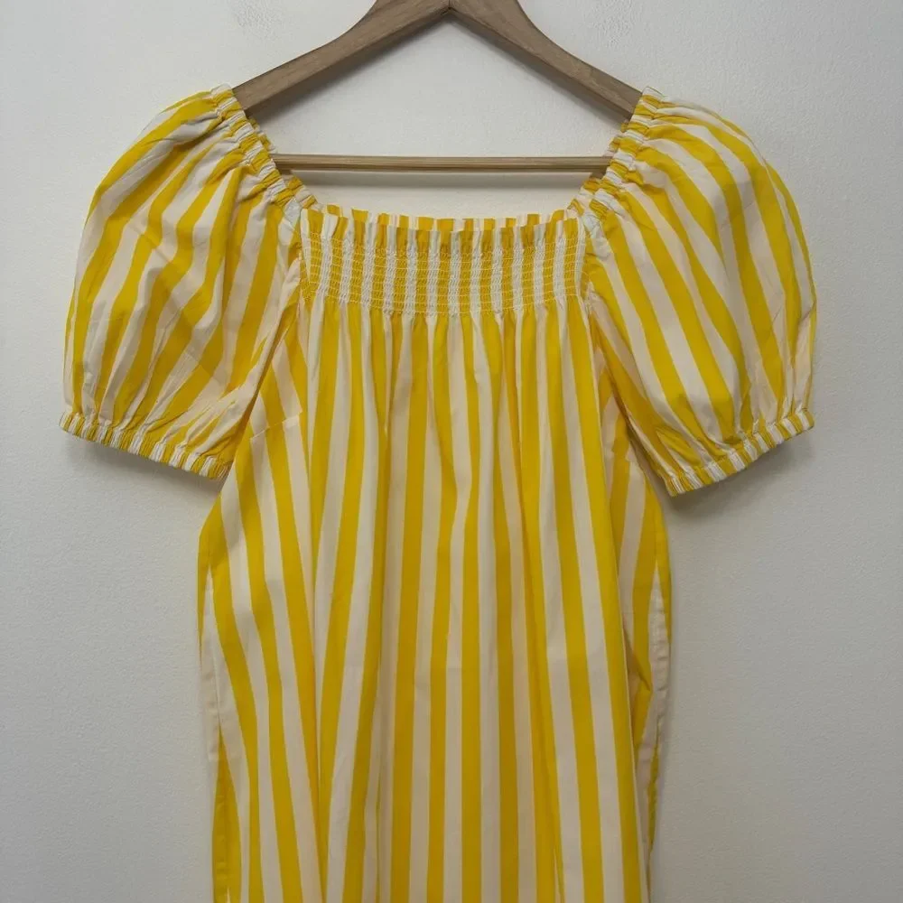 Crewcuts Girl’s Striped Dress Yellow and White Size 14